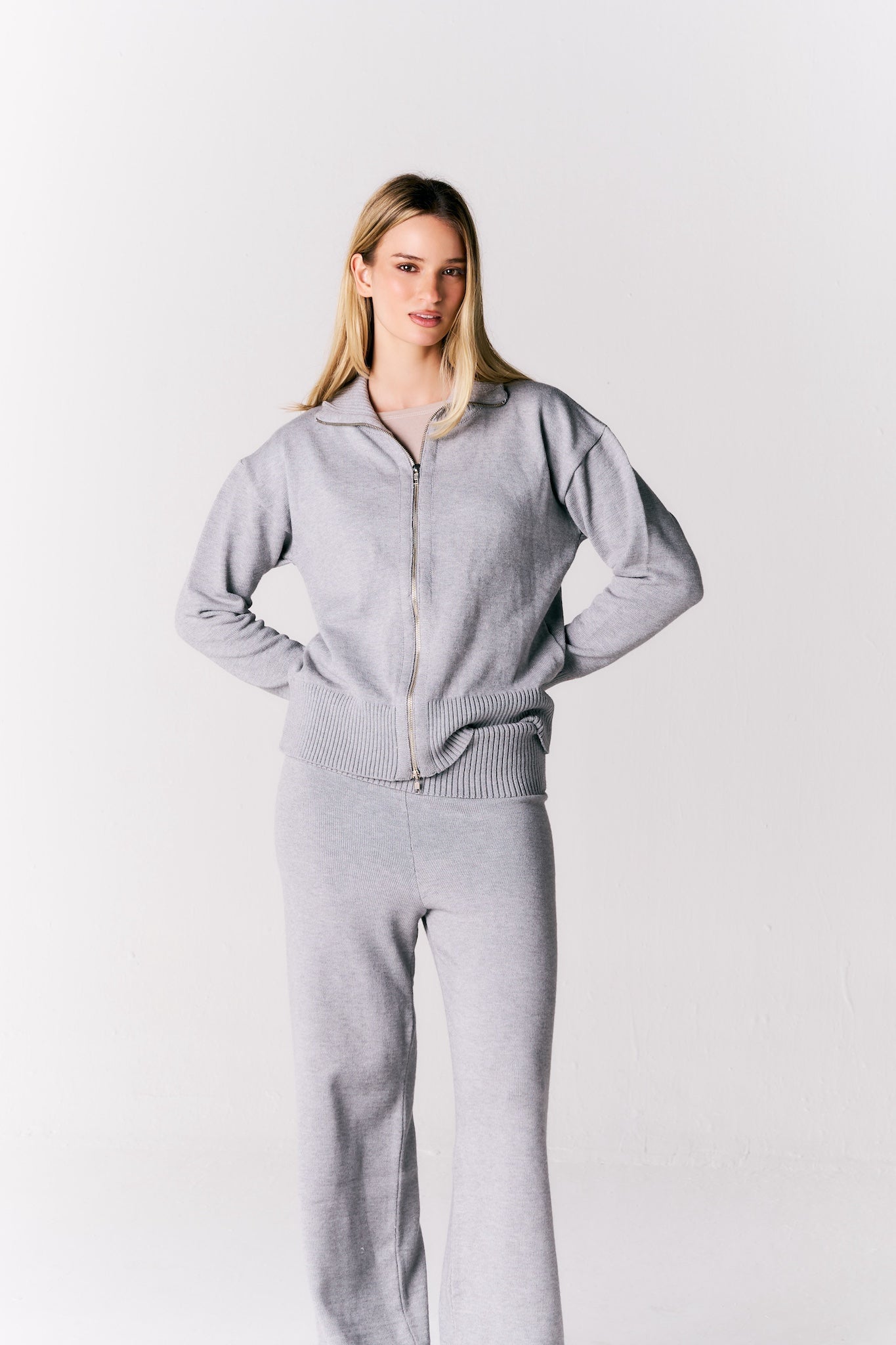 Jaqueta Zíper Tricot